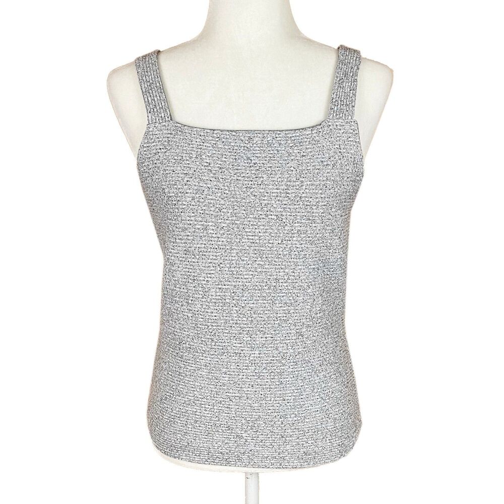 Banana Republic Factory Ottoman Square Neck Tank Top Size S Gray Marled NEW